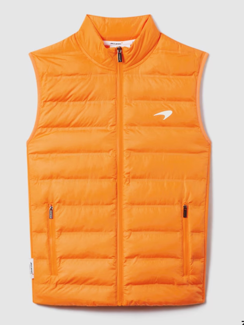 Reiss x McLaren Formula 1 Team Collection Foster Vest Orange size 6 Quilted Knit